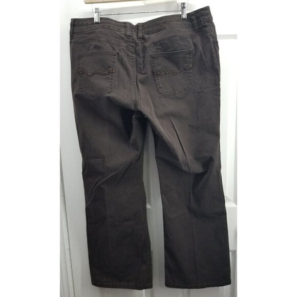 Chico’s Platinum Embellished Pockets Brown Val MS jeans size 3 (16) short - Picture 2 of 8